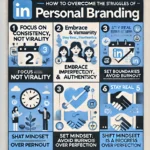 DALL·E 2025-02-18 13.13.46 - A high-quality, professional LinkedIn-style infographic titled 'How to Overcome the Struggles of Personal Branding'. The design should be clean, moder